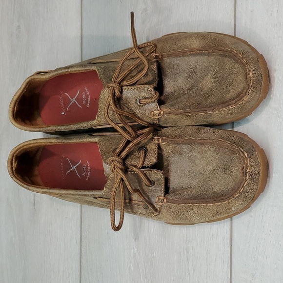 Twisted X Womens Driving Moc Leather Loafer shoes sz 5.5M - Picture 3 of 12